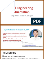 Civil Engineering Orientation: Engr. Mark Jexter A. Sibayan
