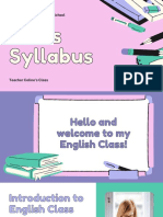 Pink Green and Violet School Supplies Class Syllabus Education Presentation