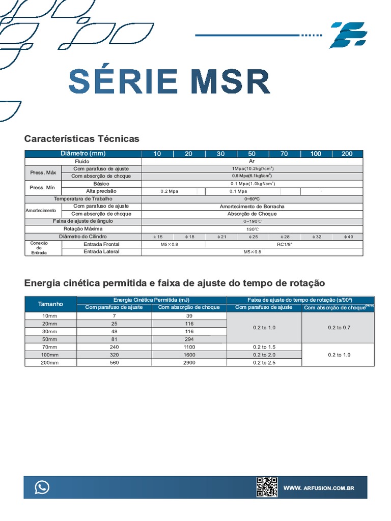 Características Técnicas da Série MSR | PDF | Quantidades físicas ...