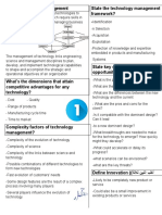 Identify technology management framework and key questions