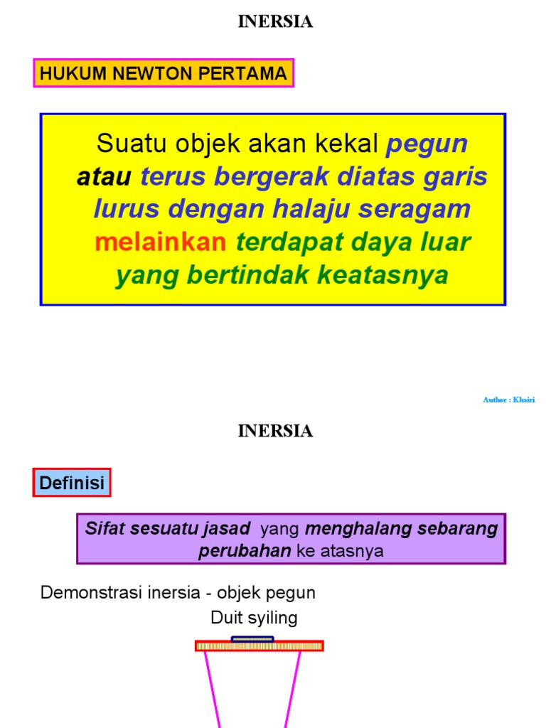 Kesan dan Definisi Inersia dalam Fizik | PDF