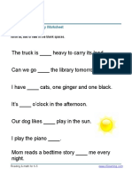 To, Too or Two: First Grade Vocabulary Worksheet