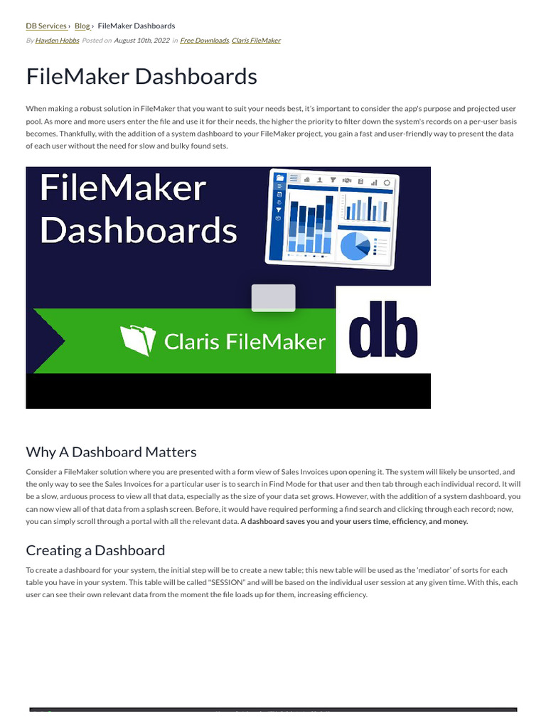 Filemaker dashboards pdf file maker application software