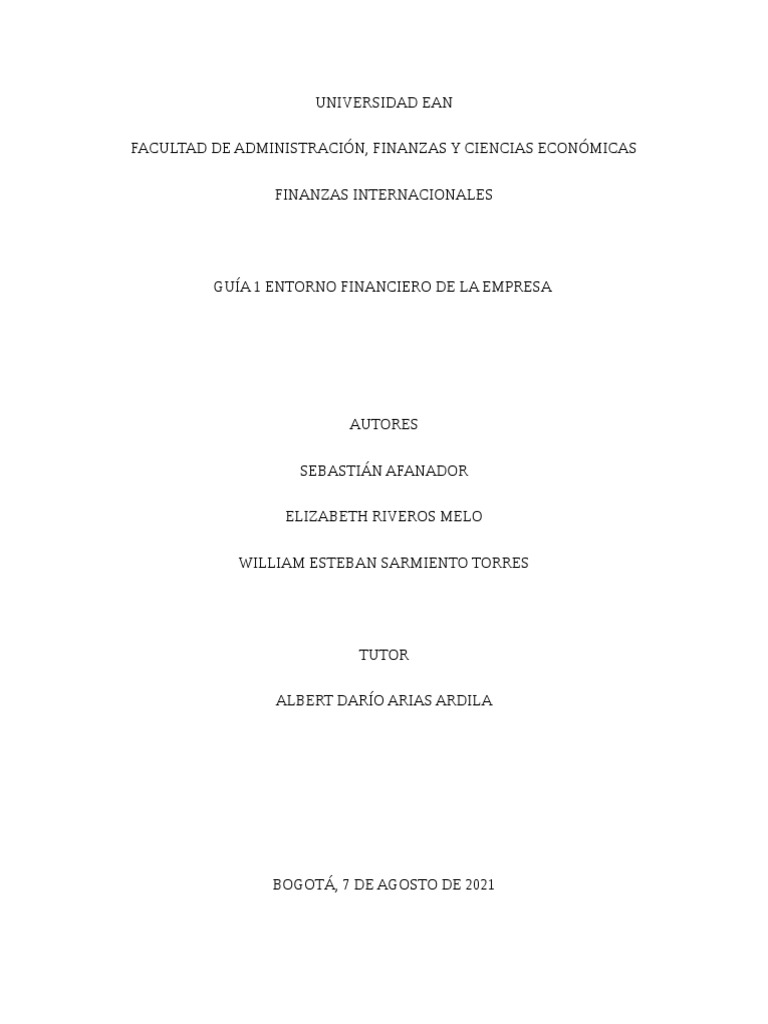 Guia 1 Finanzas Internacionales 1 1 | PDF | Moneda | Tipo de cambio