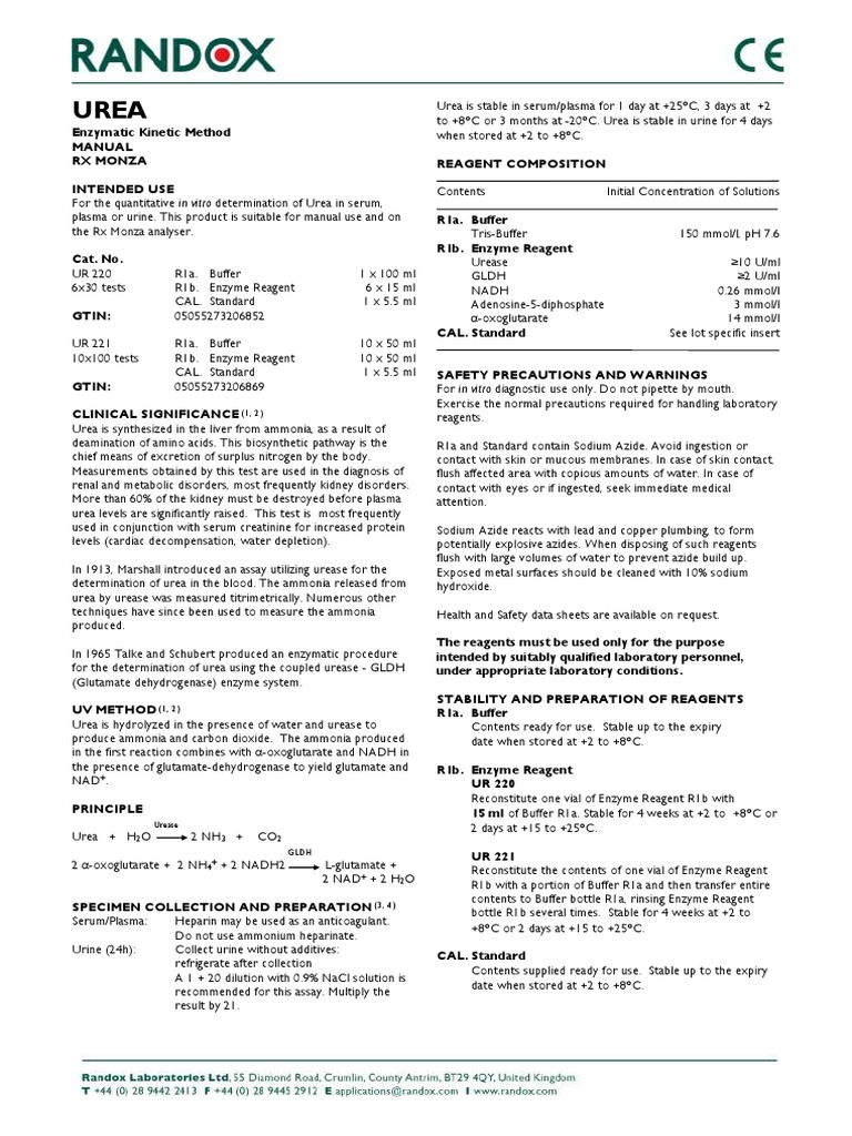 Urea Randox | PDF | Urea | Ammonia