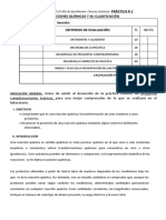 % Nota: Práctica # 1 Reacciones Químicas Y Su Clasificación Nombre Del Alumno: Sección Criterios de Evaluación