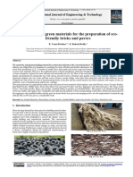 Applications of Green Materials For The Preparation of Ecofriendly Bricks and Pavers