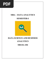 08-MBA-DATA ANALYTICS - Data Science and Business Analysis - Unit 1