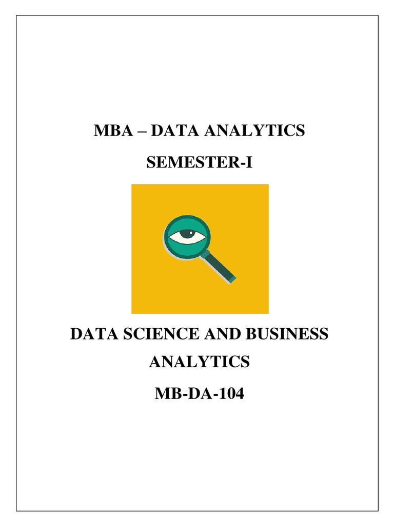 08-MBA-DATA ANALYTICS - Data Science and Business Analysis - Unit