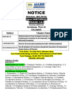 JEE (M+a) Nurture - Phase-1&2 13-July-2022 Notice