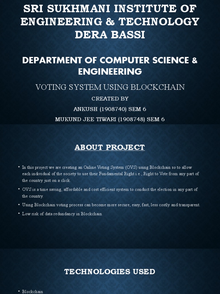 Online Voting System Using Blockchain | PDF | Software Development ...