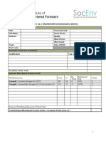 Application For Registration As A Chartered Environmentalist (Cenv)