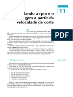 Apostila 11 Calculando A RPM e o GPM A Partir Da Velocidade de Corte