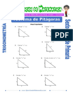 Ejercicios de Teorema de Pitagoras para Sexto de Primaria