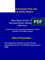 Statistical Analysis Plan And Clinical Study Report: Zibao Zhang (张子豹), Phd Associate Director, Biostatistics Ppd China