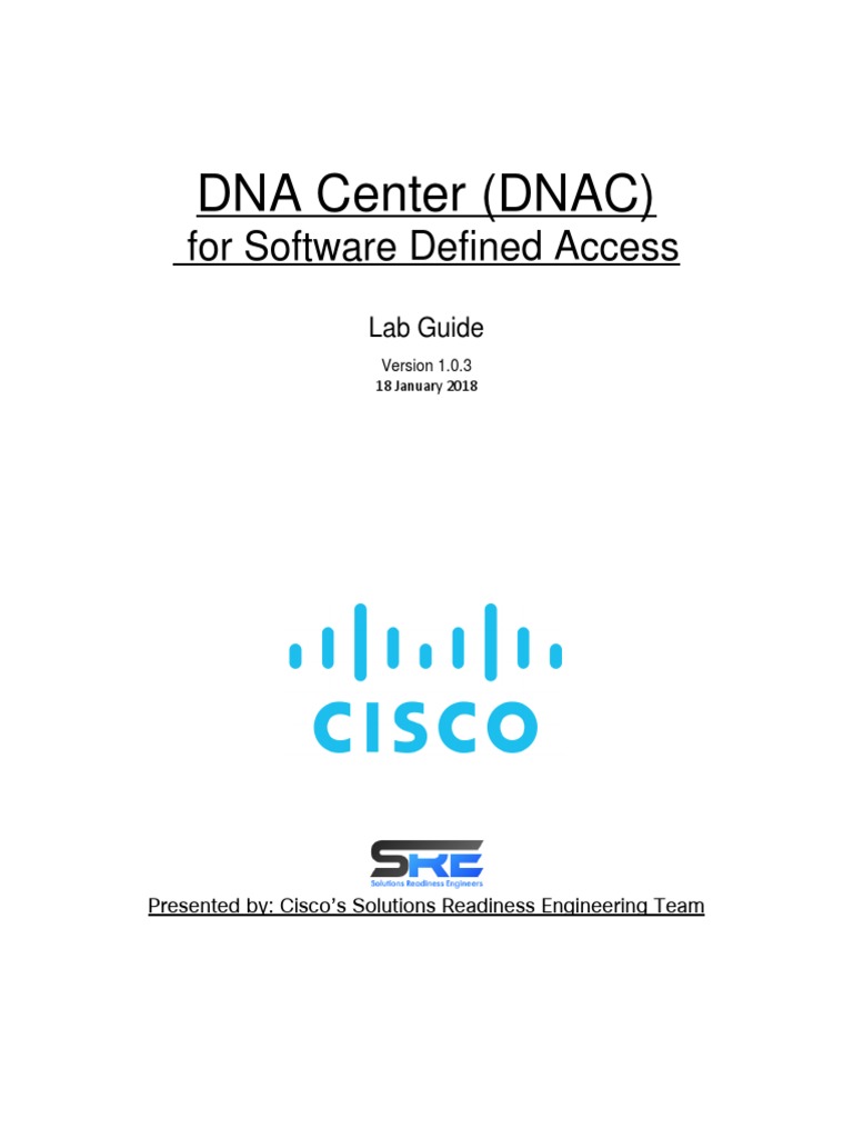 DNA Center For SDA Lab Guide v1.0.3 - (Final) | PDF | Computer Network |  Router (Computing)