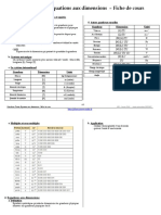 Grandeurs Unites Equations Dimensions Fiche Cours