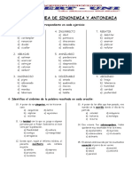 SINONIMIA Y ANTONIMIA 2022 CIBERT 4to Ano 22 Marzo