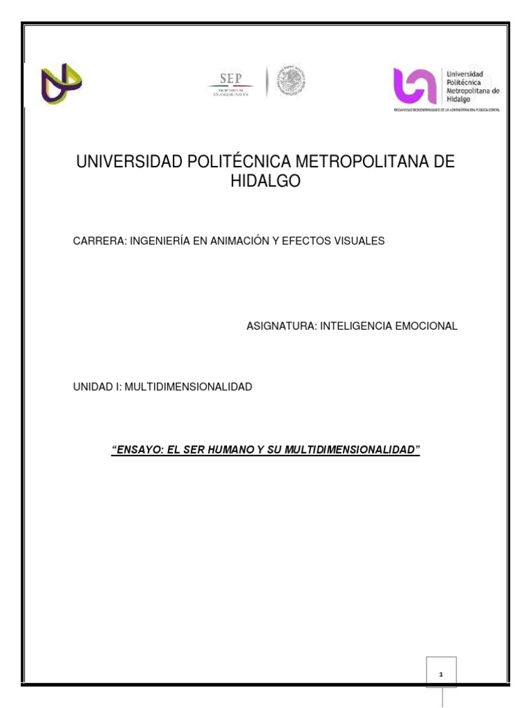 El Ser Humano y Su Multidimensionalidad | PDF | Las emociones | Mente