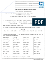 Atividade de Ingles Past Simple - Regular and Irregular Verbs 9 Ano