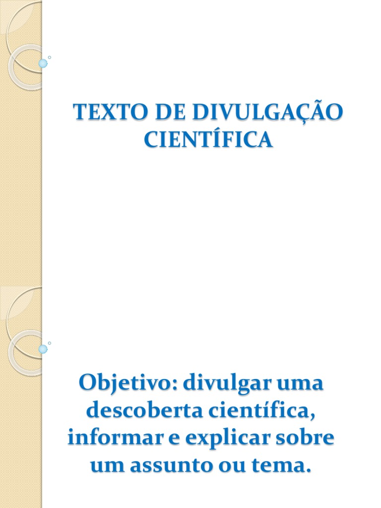 Texto de Divulgação Científica | PDF