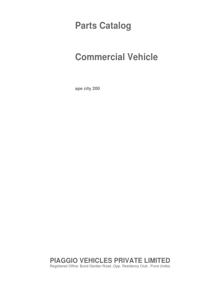 Parts Catalog Piaggio Vehicles Private Limited PDF Screw Clutch