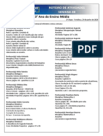 Roteiro de atividades para 3o ano do ensino médio