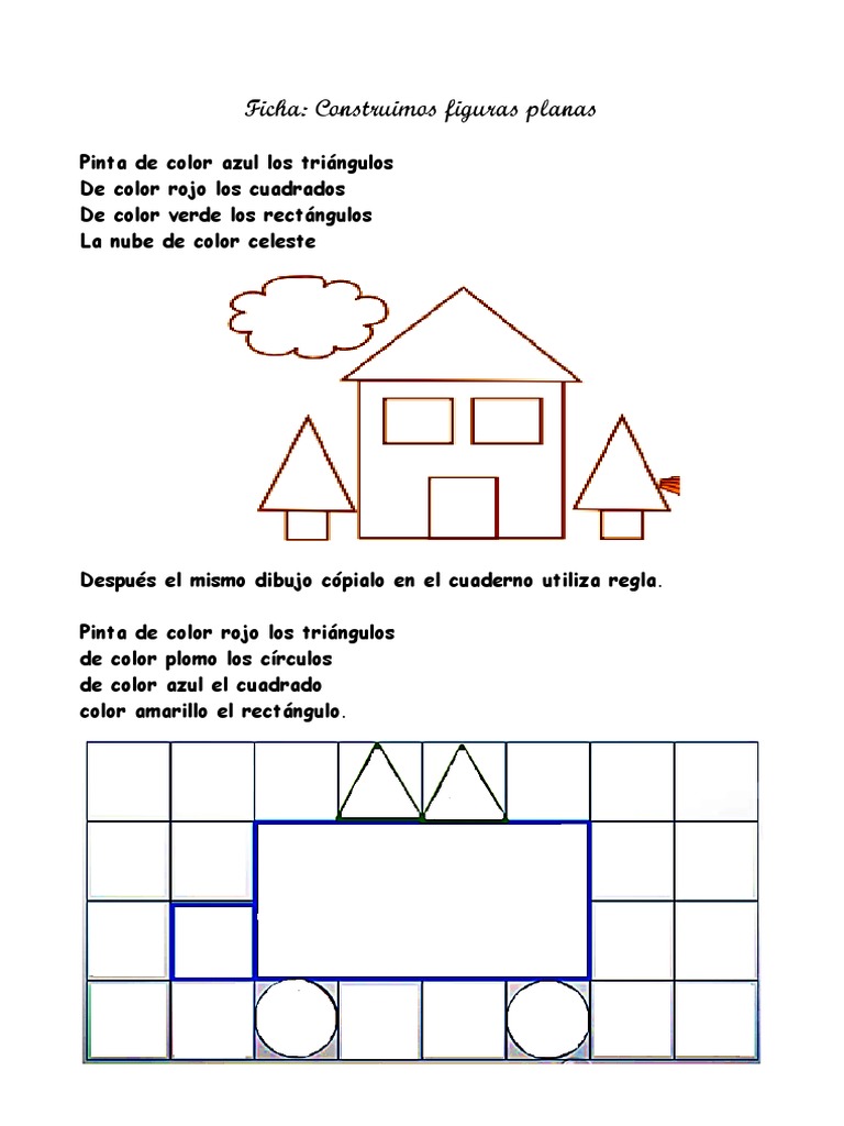 Actividades de Dibujo con Figuras Planas | PDF | Métodos y materiales de  enseñanza | Arte, image size:768x1024