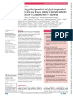 Comparing Patient-Perceived and Physician-Perceived Remission and Low Disease Activity in Psoriatic Arthritis: An Analysis of 410 Patients From 14 Countries