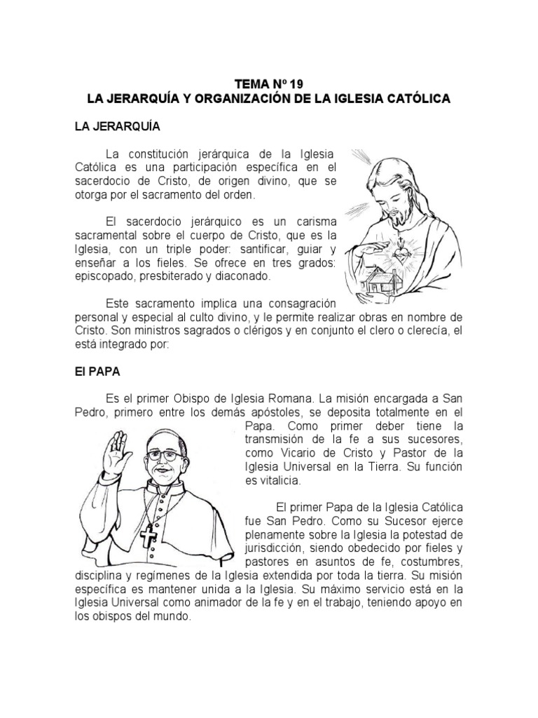Jerarquía de la Iglesia Católica | PDF | Iglesia Católica | obispo