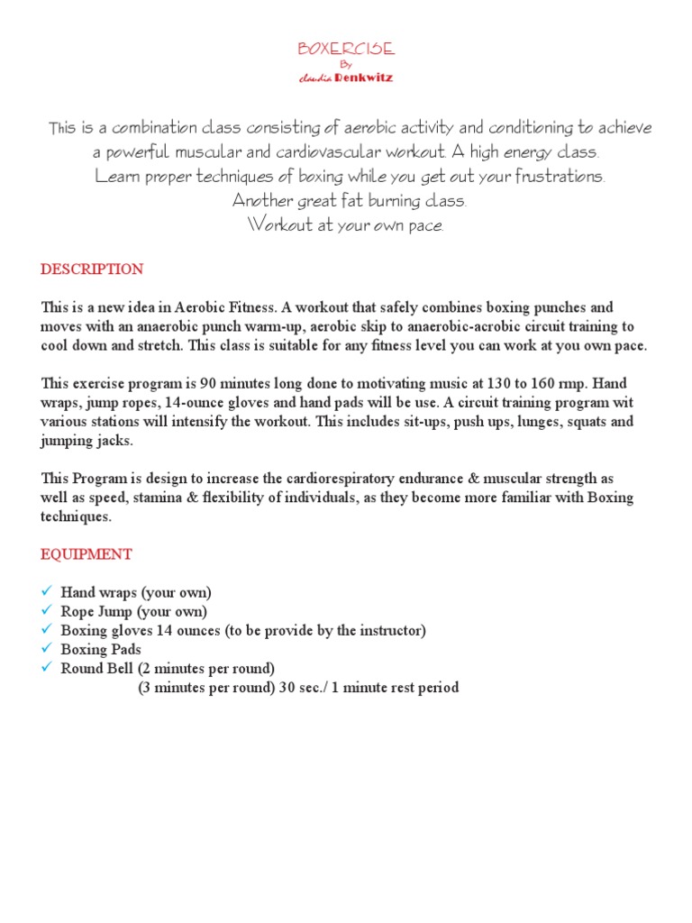 Boxercise 10-Weeksprogram | PDF | Aerobic Exercise | Physical Fitness