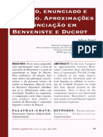 Aproximações entre Benveniste e Ducrot sobre enunciação e sujeito