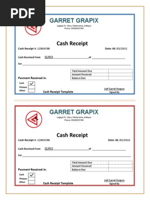 Temporary Cash Receipt Template