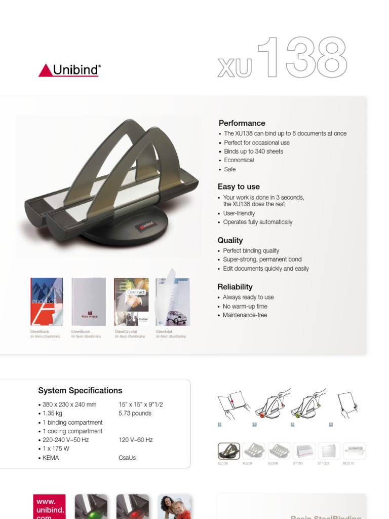 Unibind XU138: User Guide & Specs | PDF | Technology & Engineering
