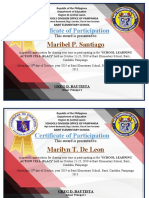 Certificate of Participation: Maribel P. Santiago