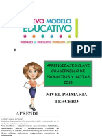 Aprendizajes clave cuadernillo de productos y notas nivel primaria tercero