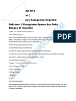 Soal PH Tematik K13 Kelas 4 (Empat) Tema 7 Indahnya Keragaman Negeriku Subtema 1 Keragaman Agama Dan Suku Bangsa Di Negeriku