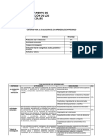 Criterios para La Evaluación de Los Aprendizajes en Pregrado