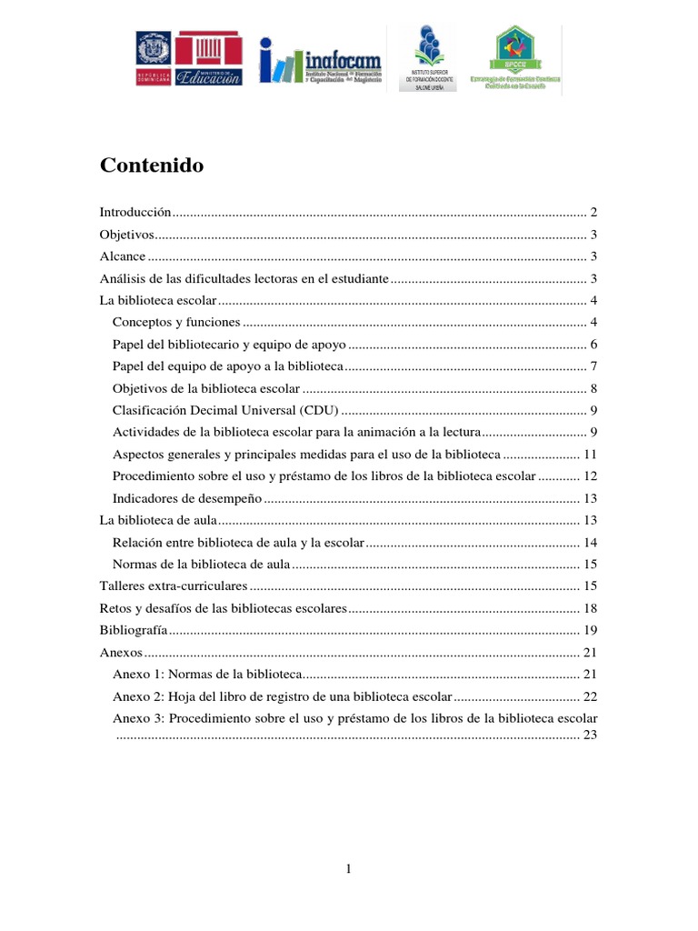 Gestion De Bibliotecas Escolares Pdf Biblioteca Escolar Salón De