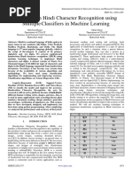 Handwritten Hindi Character Recognition Using MultipleClassifiers in Machine Learning