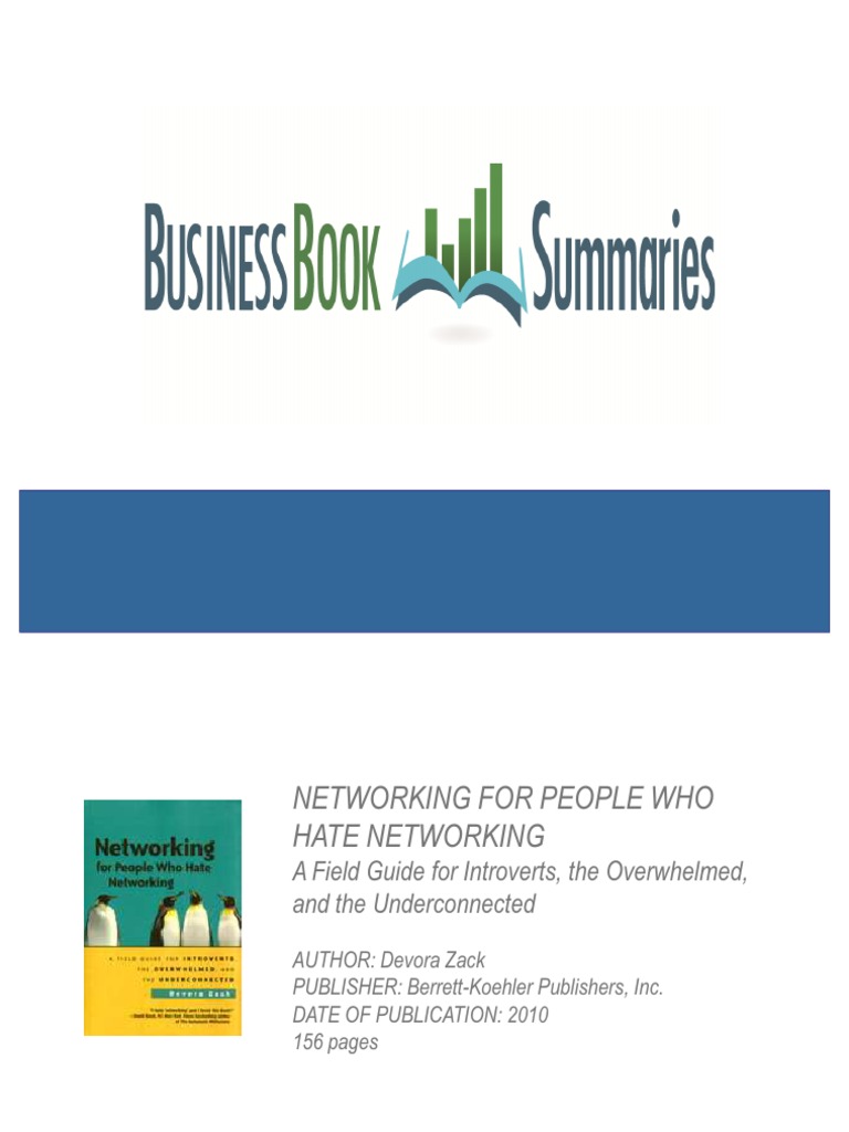 Networking For People Who Hate Networking PDF Extraversion And