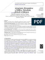 Capital Structure Dynamics Among SMEs Swedish Empirical Evidence