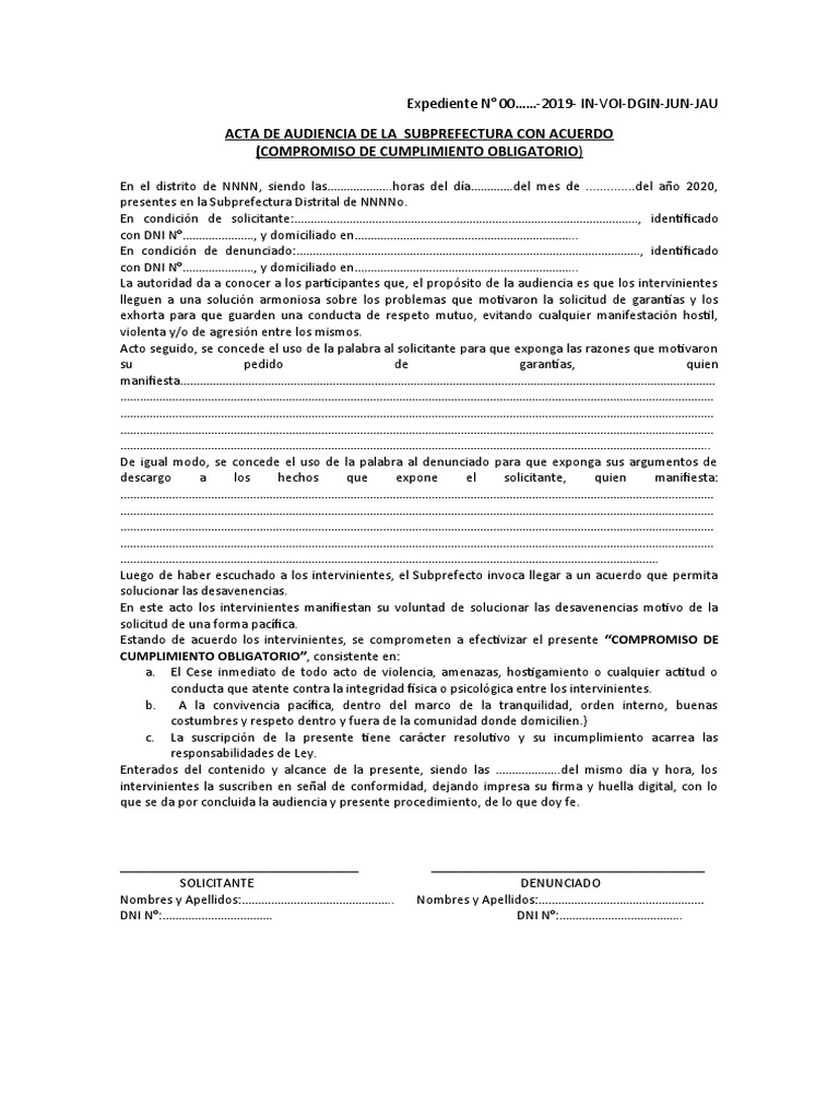 Acta de Conciliacion | PDF | Justicia | Crimen y violencia
