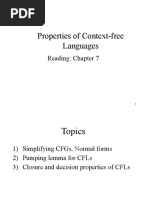 Properties of Context-Free Languages: Reading: Chapter 7