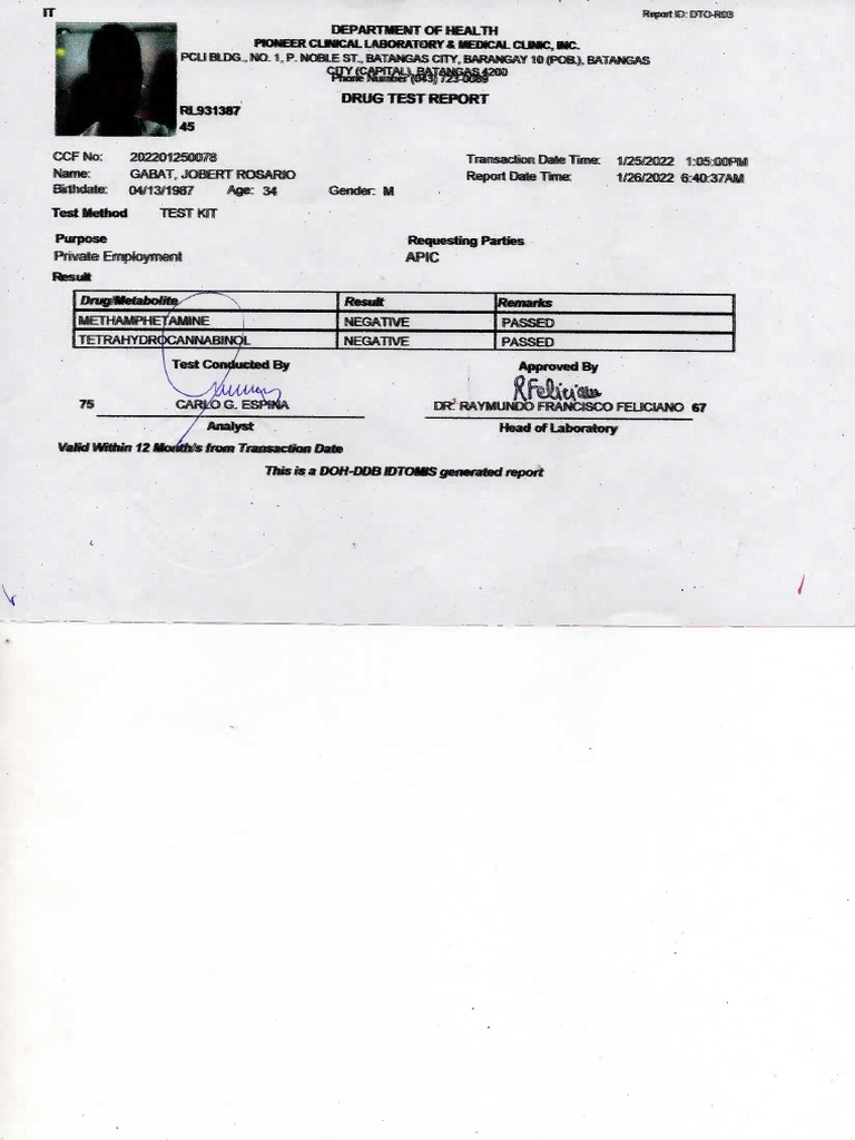 Drug Test | PDF