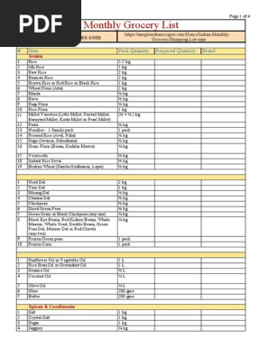 Monthly-Grocery-List