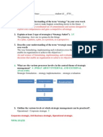 Internal Assessmen T: Environmental Analysis Strategy Formulation