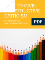 How To Give Constructive Criticism: by Celestine Chua WWW - Personalexcellence.co