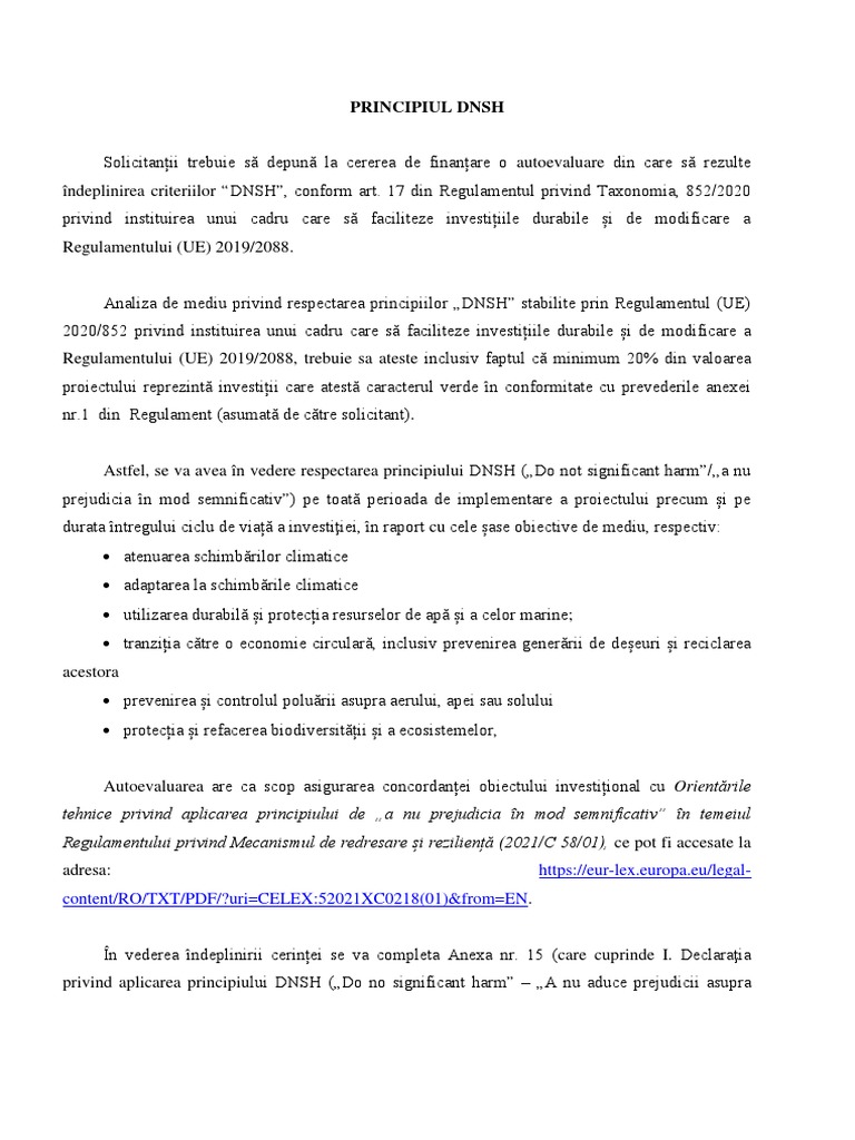 Principiul DNSH | PDF