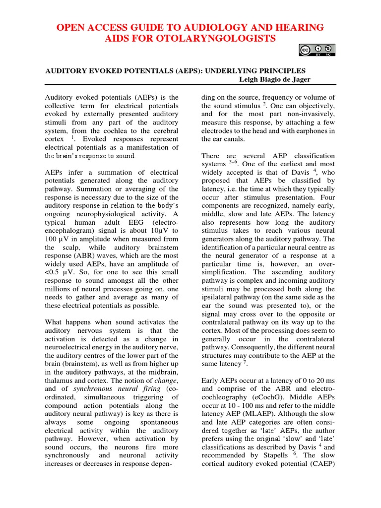 Understanding Auditory Evoked Potentials | PDF | Hearing | Stimulus ...